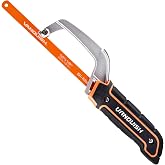VANQUISH Hacksaw, Compact Hand Operating Hack Saw with 10 Inch Aluminum Frame, Bi-Metal HSS Blades, Suitable for Wood and Metal Mini Hacksaw 4851