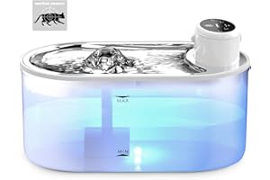 Tomxcute Battery Operated Cat Water Fountain,3.0L/102oz Motion Sensor Automatic Pet Fountain Cordless Dog Water Dispenser,Ultra-Quiet and 2 Replacement Filters & for Cats, Dogs Multiple Pets
