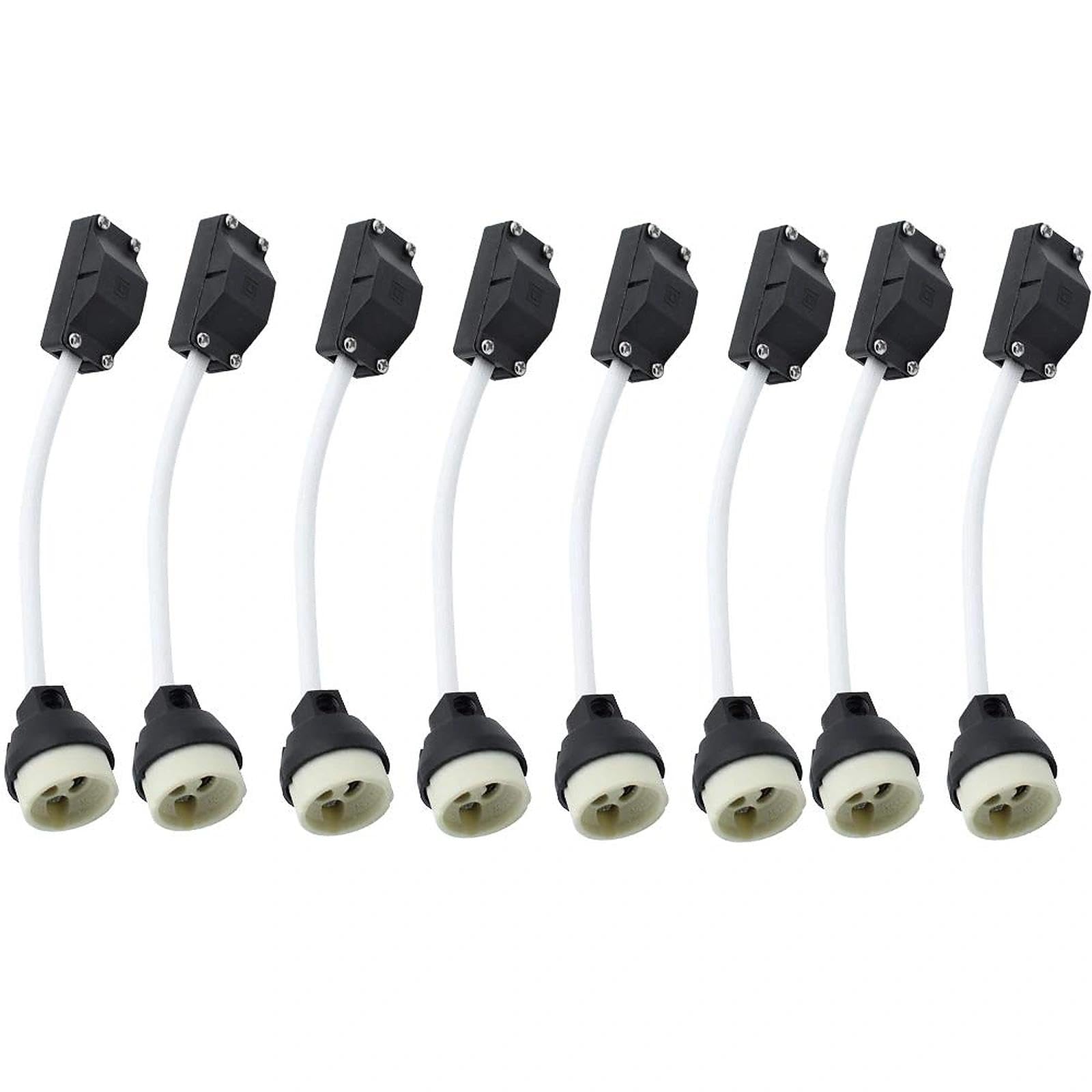 BlueXP 8 Pack GU10 Lamp Holder 2A 250V Ceramic Lamp Bases Connector with Terminal Box Socket for GU10 LED & Halogen Light Bulbs Downlights