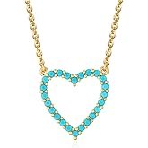 JUDAILY Cute Heart Necklace for Women: 14K Gold Plated Open Heart Pendant Non-Tarnish Simple Dainty Gold Necklace for Women Trendy Jewelry Gifts for Women