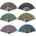 HLJgift Folding Hand Held Fans Bulk for Women Pack of 10 Mixed Color