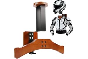 Yolowbaas Motorcycle Helmet Holder Wall Mount, Integrated 100lbs Heavy-Duty Steel Football Helmet Wall Mount Display, Solid Wood Tactical Helmet Stand, Motorcycle Helmet Rack Wall Mount, Helmet Hanger