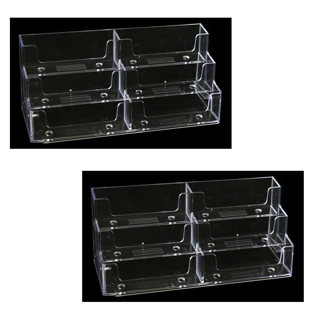 Business Card Holders Acrylic Display Stand Retail Counter & Desk Top Dispensers (1 Tier, 2Tier, 3Tier, 4Tier, 6Tier 8Tier) (6 Tier Style G) — image 1