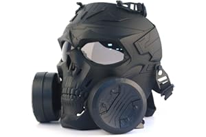 JOYASUS Dummy Gas Mask, Airsoft Tactical Gear Cosplay Full Face Mask with Double Fan for Paintball Costume Halloween