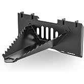 Stump Bucket Tree Scoop Digger Skid Steer Attachments with Universal Skid Steer Quick Tach Serrated Leading Edge for Removing Tree Stumps Ripping Roots (Stump Bucket CD0A)