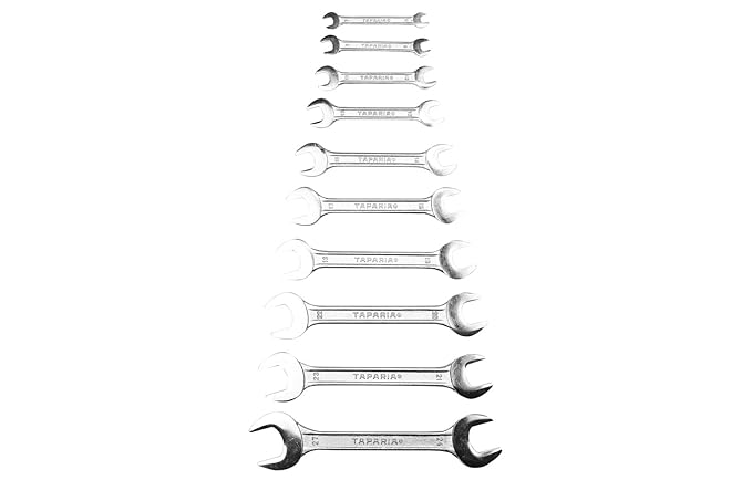 Taparia DW09 Steel 1/8 x 3/16 to 5/8 x 3/4 Double Ended Spanner Set (Grey)