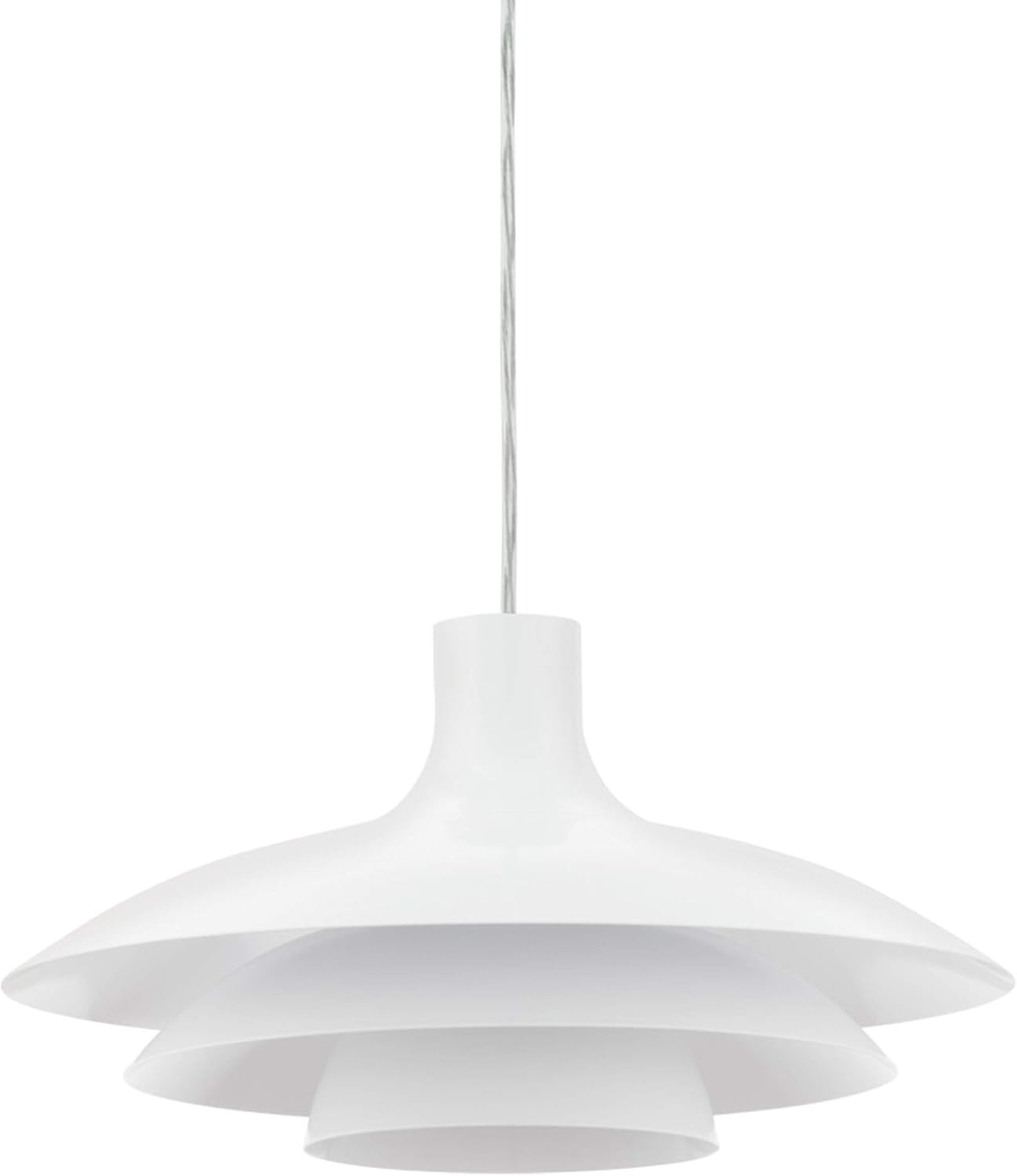 EGLO Almozar Pendant Light, 1-Bulb Pendant Light, Metal Pendant Light, Dining Table Lamp in White