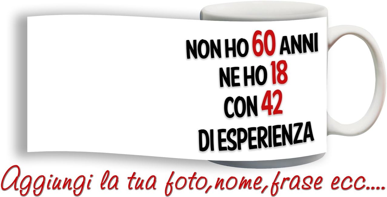 Tazza Compleanno Spiritosa 60 Anni Personalizzata Con Nome Frase Foto Ecc Idea Regalo Amazon It Casa E Cucina