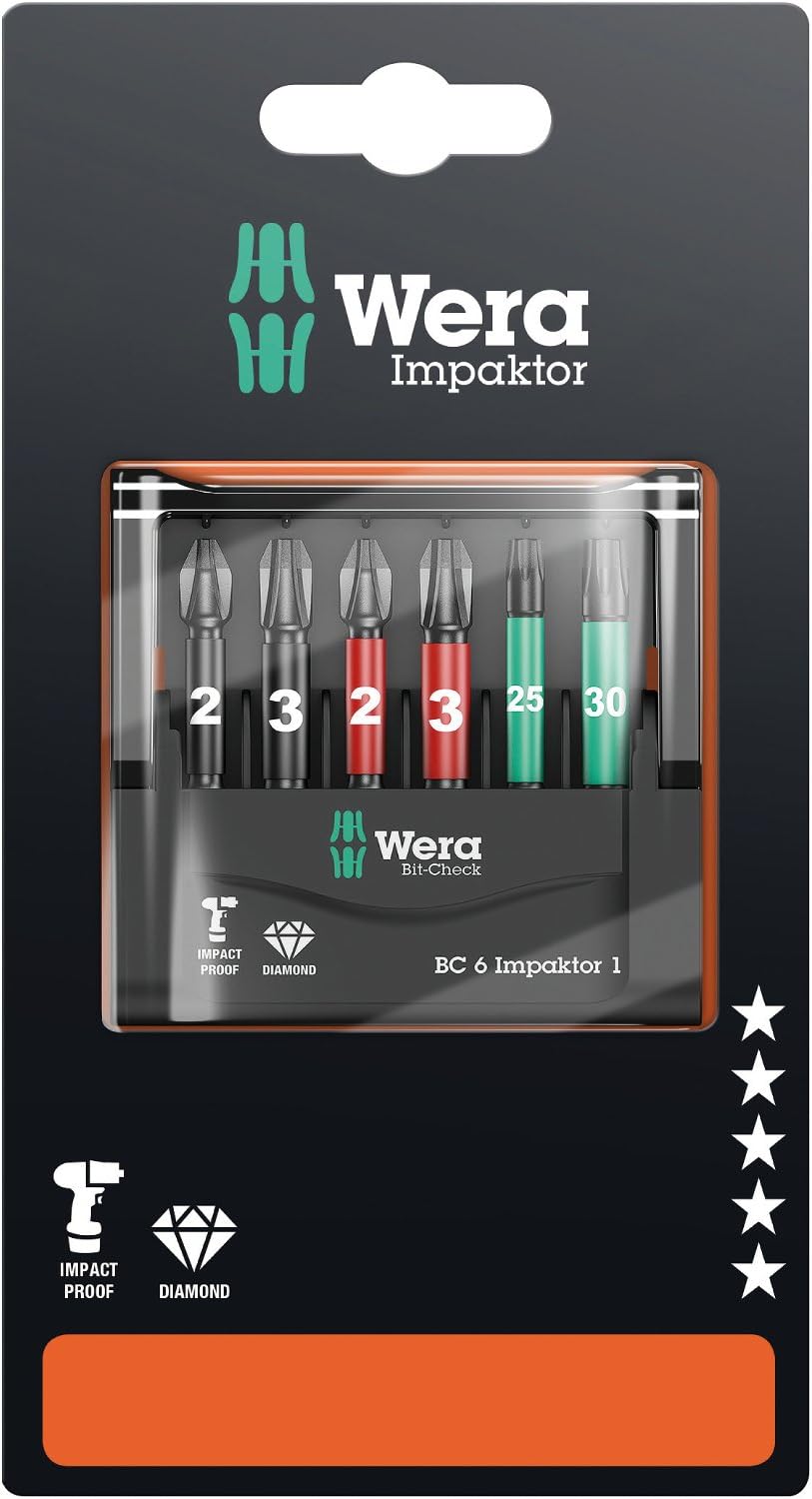 Wera - Bit-Check 6 Impaktor 1 SB, 6 Pieces, Multi-colour - Image 4