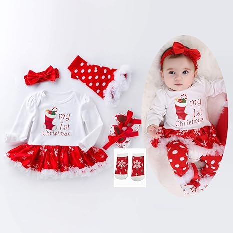baby's first christmas outfit newborn girl