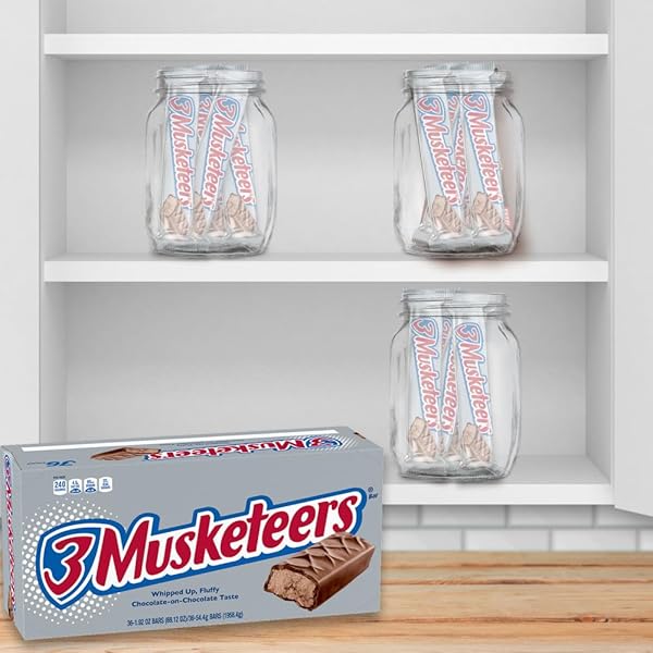 3 MUSKETEERS MILK CHOCOLATE CANDY BARS – FULL SIZE CHOCOLATE BARS, 1.92 OZ CANDY BAR (PACK OF 36) BULK BOX