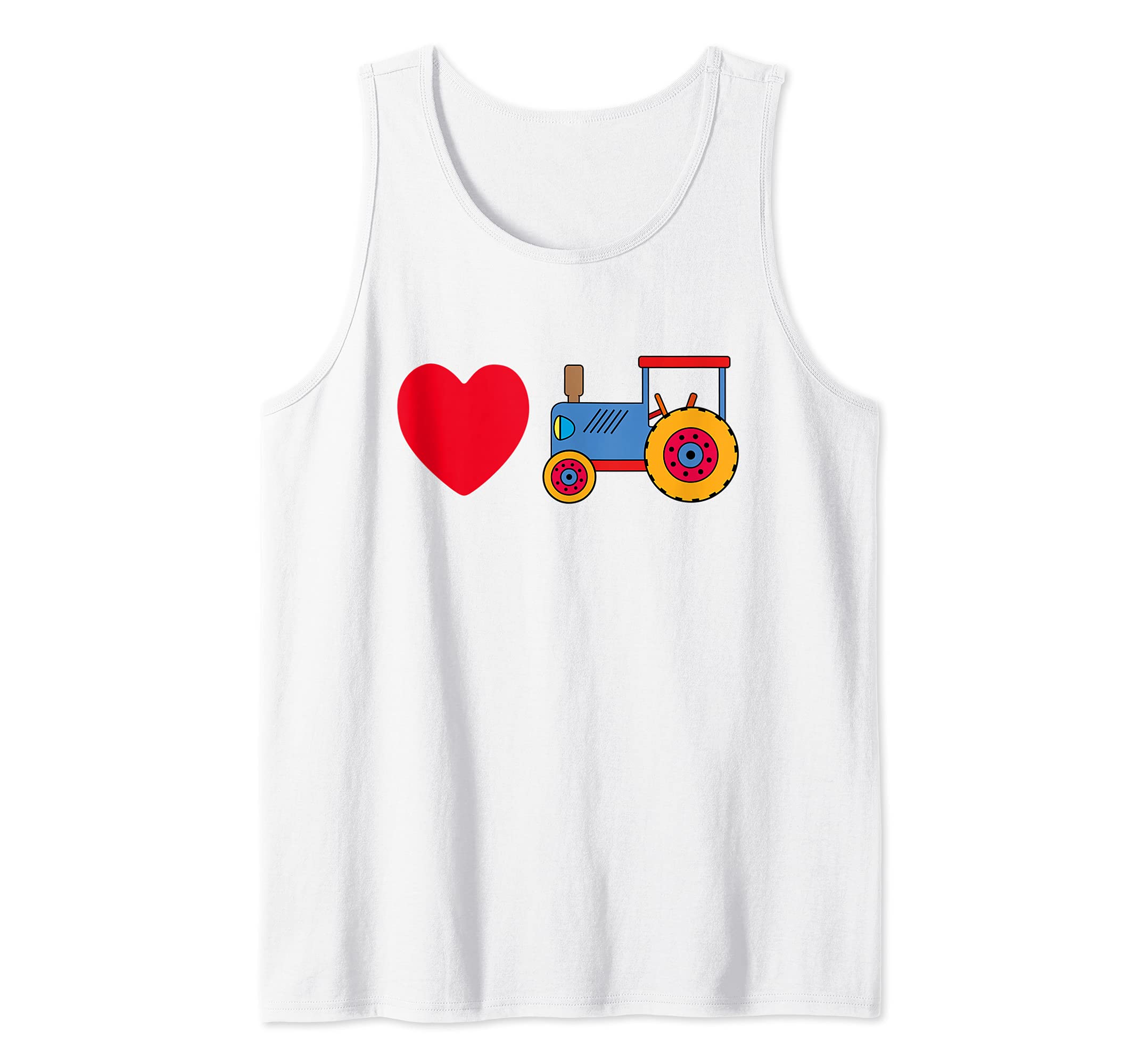 Blue tractor I love tractors with heart agriculture farming Tank Top