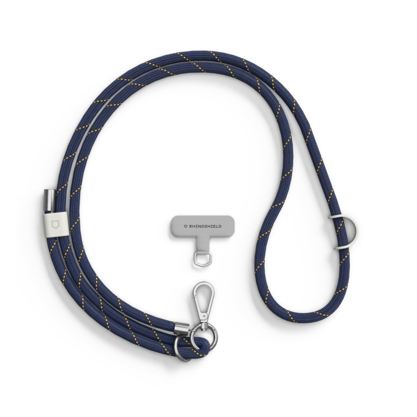 RHINOSHIELD Braided Crossbody Phone Lanyard | Easy to Adjust, Additional loop to hang Airpods, Keys, Durable Strap, Multiple Colors, Made of Recycled Materials(Landyard Card Included) - Midnight Blue