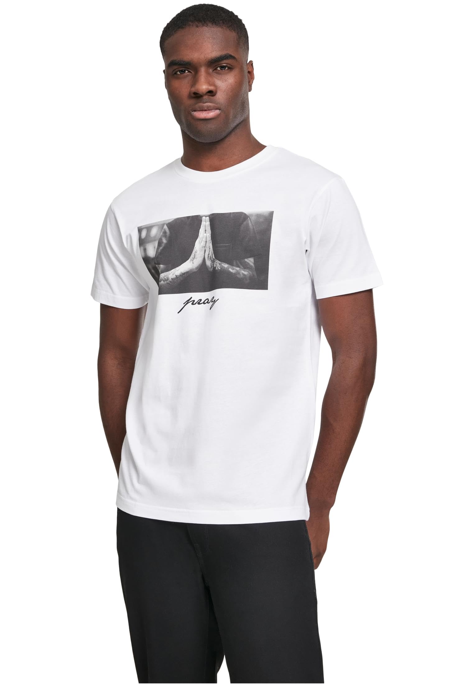 Mister Tee Herren T-Shirt Pray Tee, Weiss (White), Gr. XL — image 1