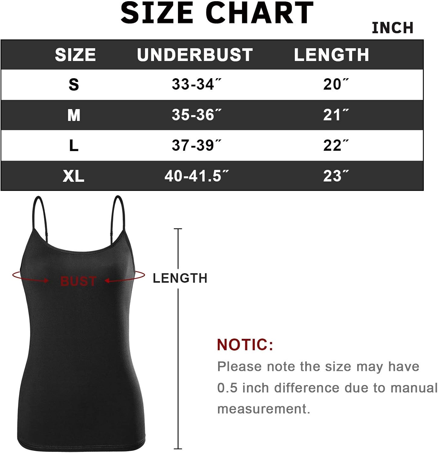 AMVELOP Adjustable Camisole for Women Spaghetti Strap Tank Top Camisoles at  Women’s Clothing store