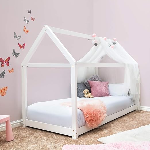 childrens white wooden bed