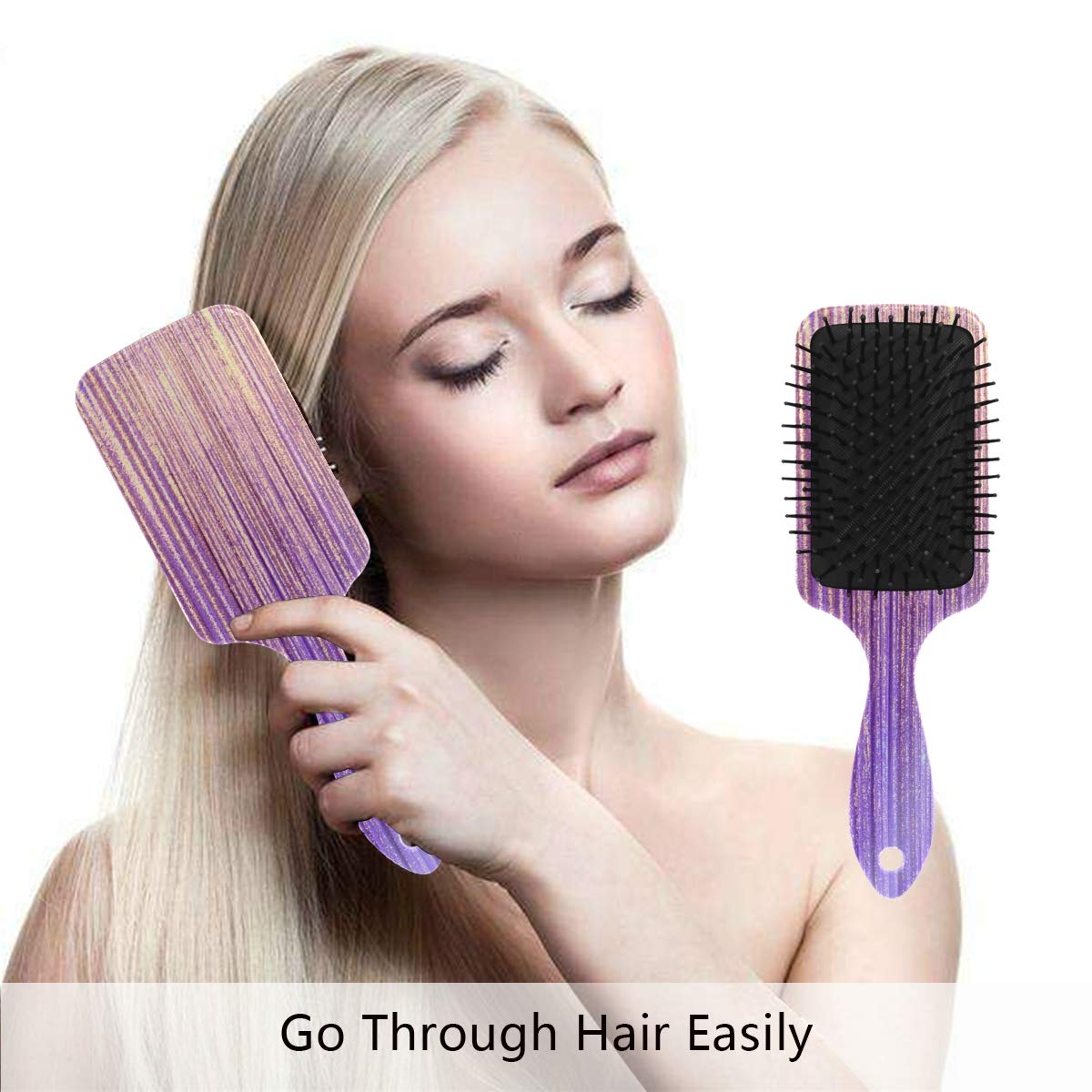 Amazon Com Hair Brush Natural Boar Bristle Hairbrush Silver