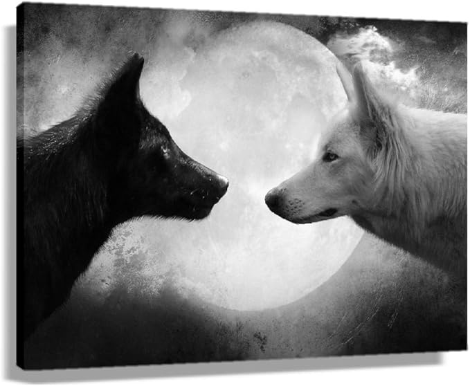 Póster de lobo en lienzo, impresión artística para decoración de la