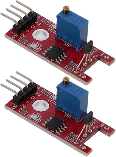 Fudeshe KY-024 Linear Magnetic Hall Switch Sensor Module 5V for Arduino (2 Pack)