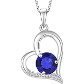 JIWOY Heart Pendant Necklace 925 Sterling Silver, Birthstone Jewelry Pearl Necklace Heart Necklacks Trendy Dangle Drop Necklaces for Women