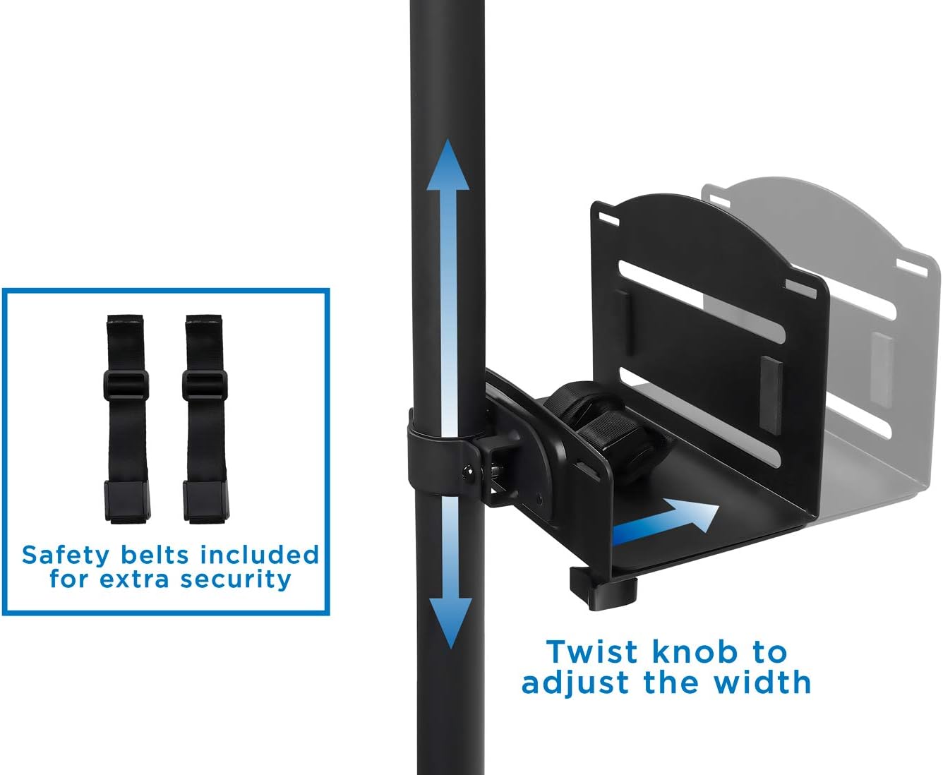 Mount-It! Rolling Computer Cart, Mobile Workstation with Tray Monitor Mount and CPU Holder, Height Adjustable and Mobile Stand for Office and Industrial Use : Office Products