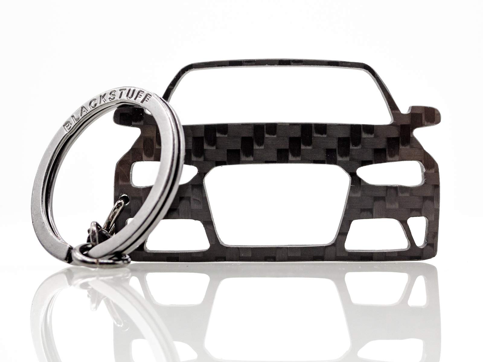BlackStuff Carbon Fiber Keychain Keyring Ring Holder Compatible with A4 S4 RS4 B8 Facelift 2012-2016 BS-139