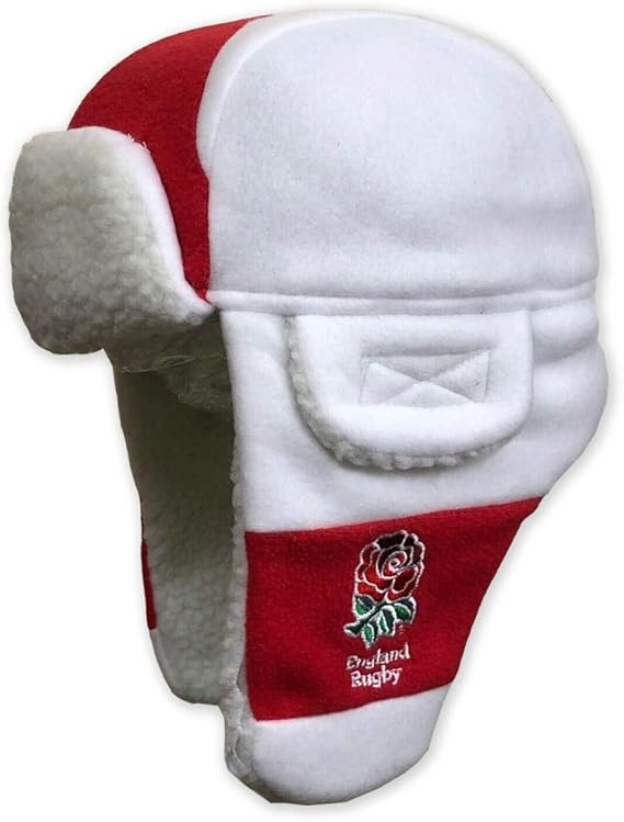 RFU england rugby boys fleece trapper hat [white/red] Junior Amazon