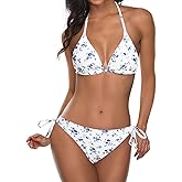 Tempt Me Women Triangle Bikini Sets Halter Two Piece Sexy Swimsuit String Tie Side Bathing Suit