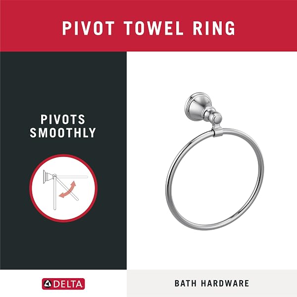 DELTA FAUCET 73246-SS WOODHURST 6 3/8″ WALL MOUNT TOWEL RING
