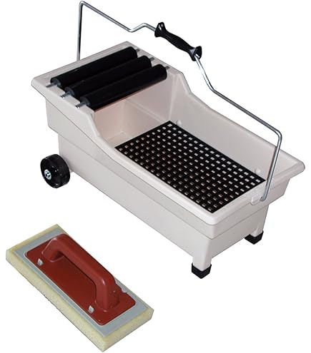 Prostko Washboy Tiling Bucket With Rollers And Plastic Base Grate – Orange, UK Made, 5906554516835
