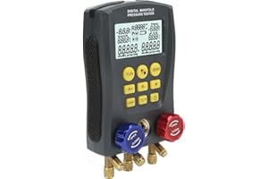 HVAC Digital Manifold Gauge, Universal Smart Vacuum Pressure Temperature Tester, High Accuracy Electronic for Air Conditionin