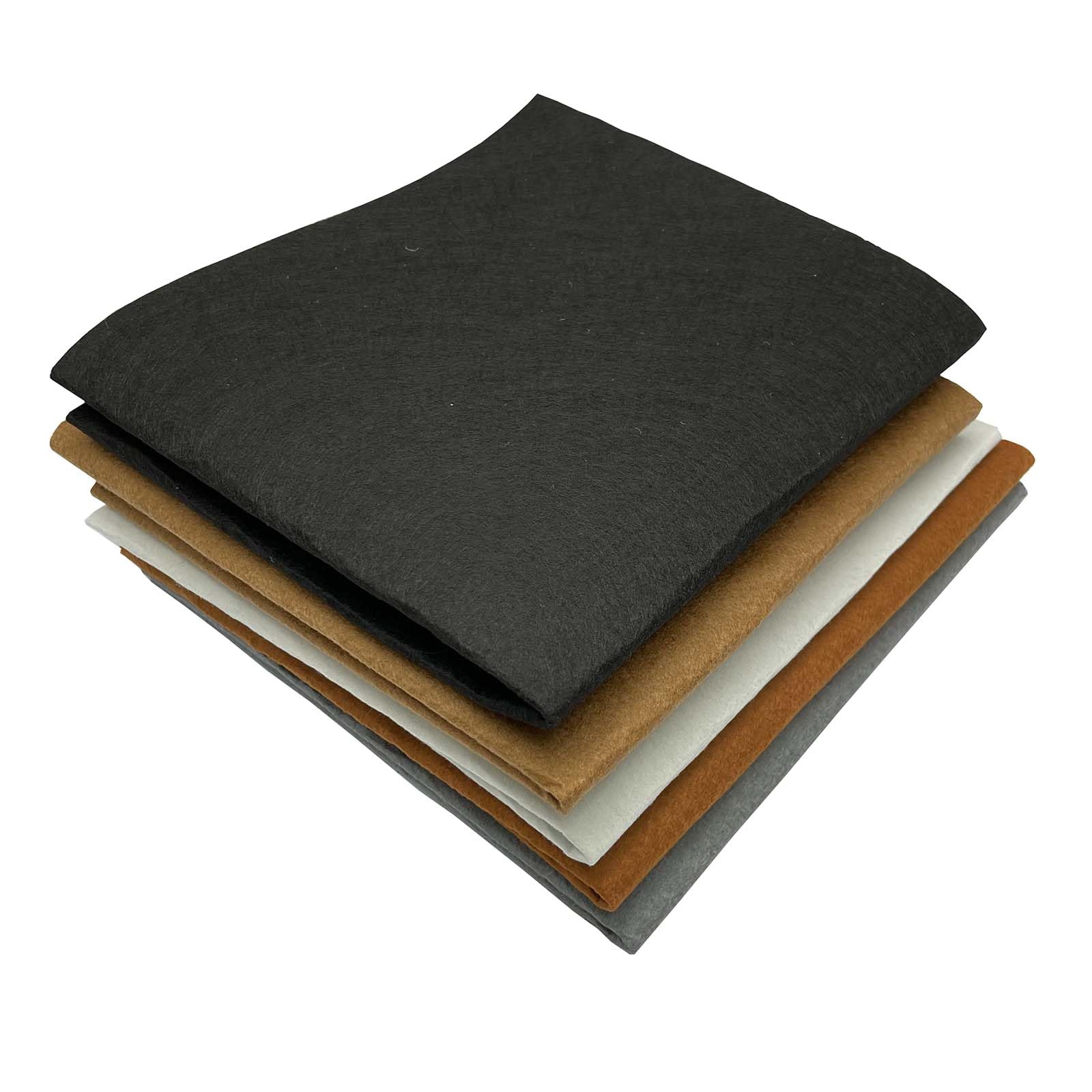 1mm Thick Felt Fabric for Crafts, 5 Sheet 45x45cm Grey Brown Bundle Non-Woven Material for DIY Craftwork Sewing Patchwork (5pcs 45*45cm Brown Color Series)