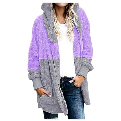 women's oversized open front hooded draped pockets cardigan coat