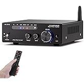AK-3116 HiFi Stereo Audio Amplifier, 2.0 Channel 100W x 2 Mini Bluetooth Amplifier Class D Digital Amplifier with TPA3116 chip, USB, AUX, Opt, RCA for Home Audio, Stereo Receiver w/ 24V Adapter