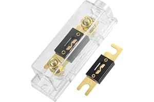 REPAIROCK 1 Set Car Audio 0 4 8 Gauge Inline ANL Fuse Holder Clear Transparent Fuse Block with 2pcs 125A Fuse Auto Replacemen