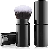 Falliny Retractable Kabuki Makeup Brush, Travel Face Blush Brush, Portable Powder Foundation Sunscreen Brush with Cover for B