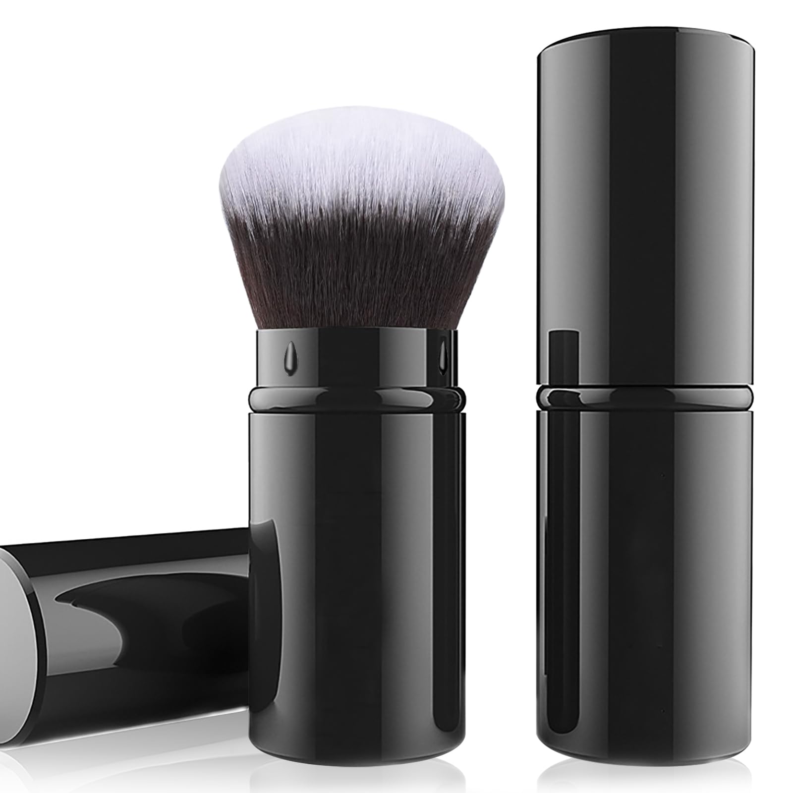 Photo 1 of Falliny Retractable Makeup Brush, Travel Kabuki Face Blush Brush, Portable Powder Foundation Sunscreen Brush with Cover for Blush, Bronzer, Buffing, Flawless Powder Cosmetics