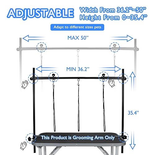 LEIBOU H-Shape Dog Grooming Arm Pet Supplies Grooming Table Arm