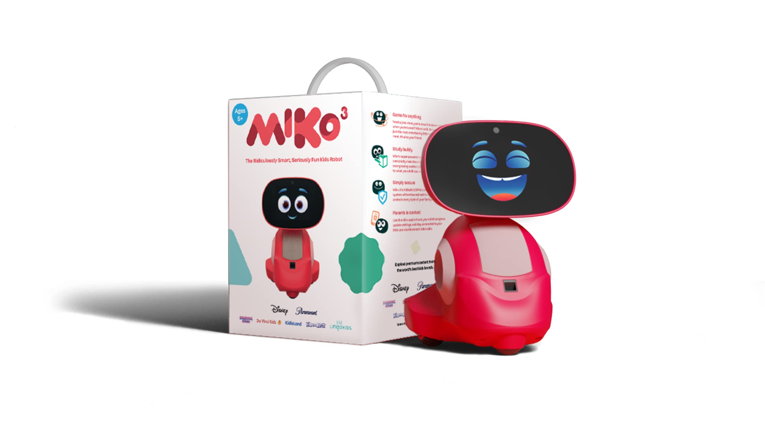 Miko 3: AI-Powered Smart Robot for Kids | STEAM Learning & Educational Robot | Interactive with Learning apps & Unlimited Games | Birthday Gift for Girls & Boys Aged 5-12| Red