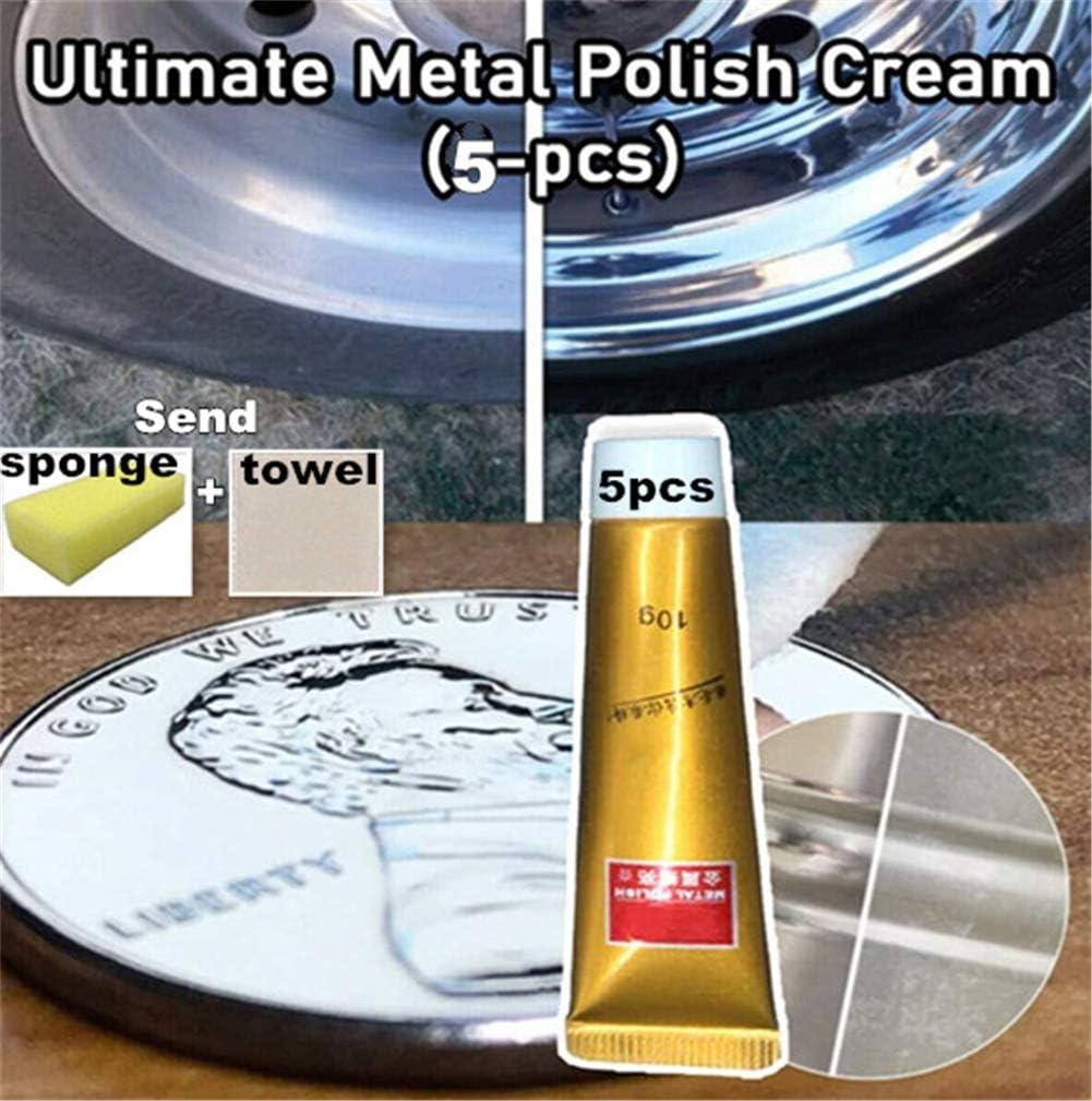 Crema para Pulir Metales de 5 Piezas, Pulidor de Monedas Antiguas