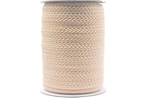 Bristlegrass Picot Loop Elastic Band for Sewing 3/8" 10mm Roll Spool Decorative Frilly Lace Stretchy Ribbon for Lingerie Underwear Sewing Trim (E-3/8 Inch x 50 Yards,Nude)
