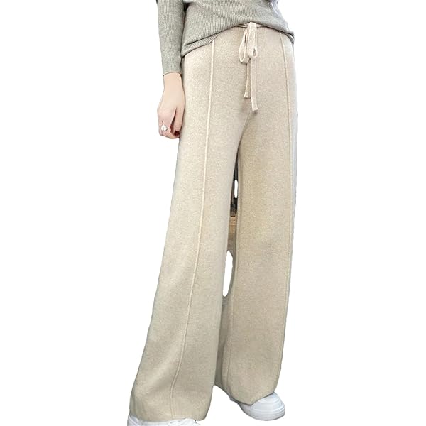 Amazon.com: Women 100% Solid Wool Pants High Waisted Wide Leg