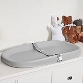 Papablic Baby Changing Pad, Wipeable Changing Pad with Removable Safety Strap, Non-Slip Diaper Changing Pad, Waterproof Chang