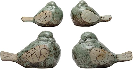 Amazon Com Set Of 4 Decorative Ceramic Scroll Winged Bird Statues