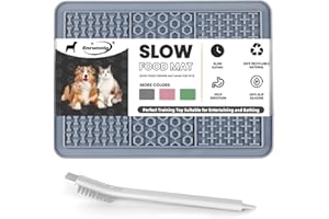 ENRUNNIG Licking Mats for Dogs and Cats, Slow Feeder & Non-Slip Design, Lick Mat with Suction Cups for Dog Anxiety Relief, Suitable for Food, Peanut Butter, Yogurt and Liver Paste, BPA-Free (Gray)