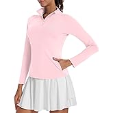 Runhit Women's Quarter Zip Pullover with Pockets Long Sleeve Golf Tennis Shirts UPF 50 Sun Protection Workout Athletic Tops