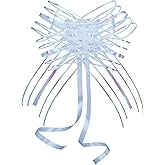 WEWILUCK Large Bow for Gifts, Iridescent White Gift Bows for Presents, Wedding, Christmas, Valentine's Day, Basket, Birthday Party Decor(6 inches, 10 PCS)