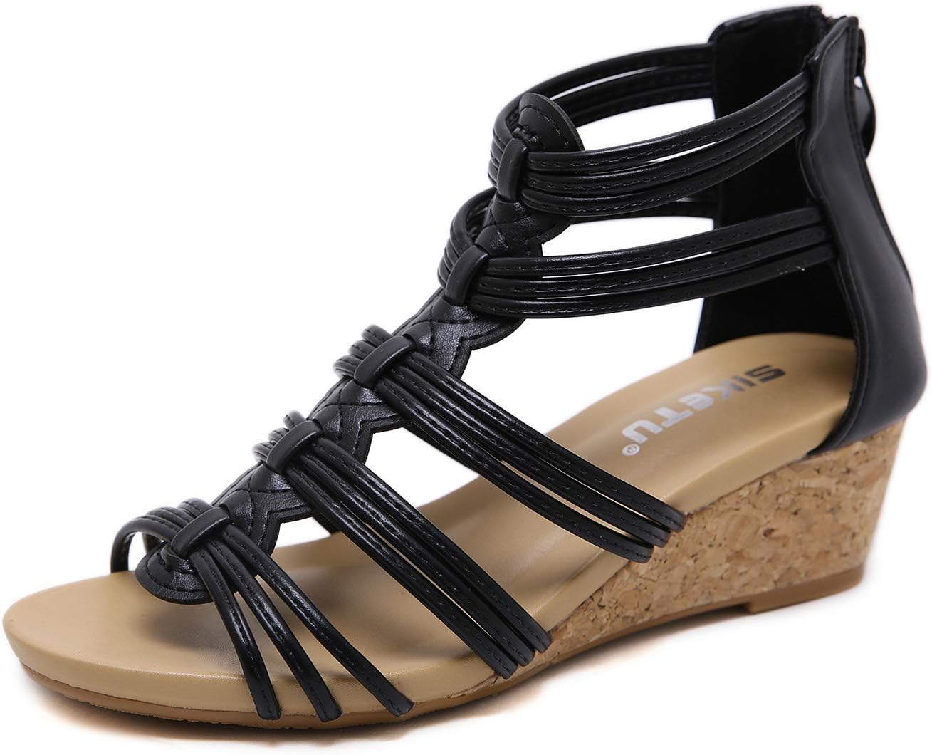 Ladies Summer Mid Heel Platform Wedges Sandals Size 3-8 UK