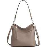 S-ZONE Leather Tote Bag for Women Medium Crossbody Handbags Shoulder Hobo Purse with 2 Removable Straps