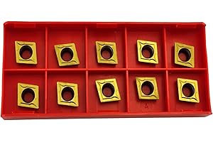 Carbide Inserts Blade, CNC Carbide Insert Cutter Carbide Tips Inserts 10Pcs Diamond Shape Indexable Lathe Milling Inserts Tur